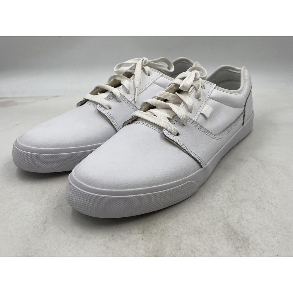 DC Shoes Mens 11.5 Anvil White Leather Low Top Skate Sneakers ADYS300257